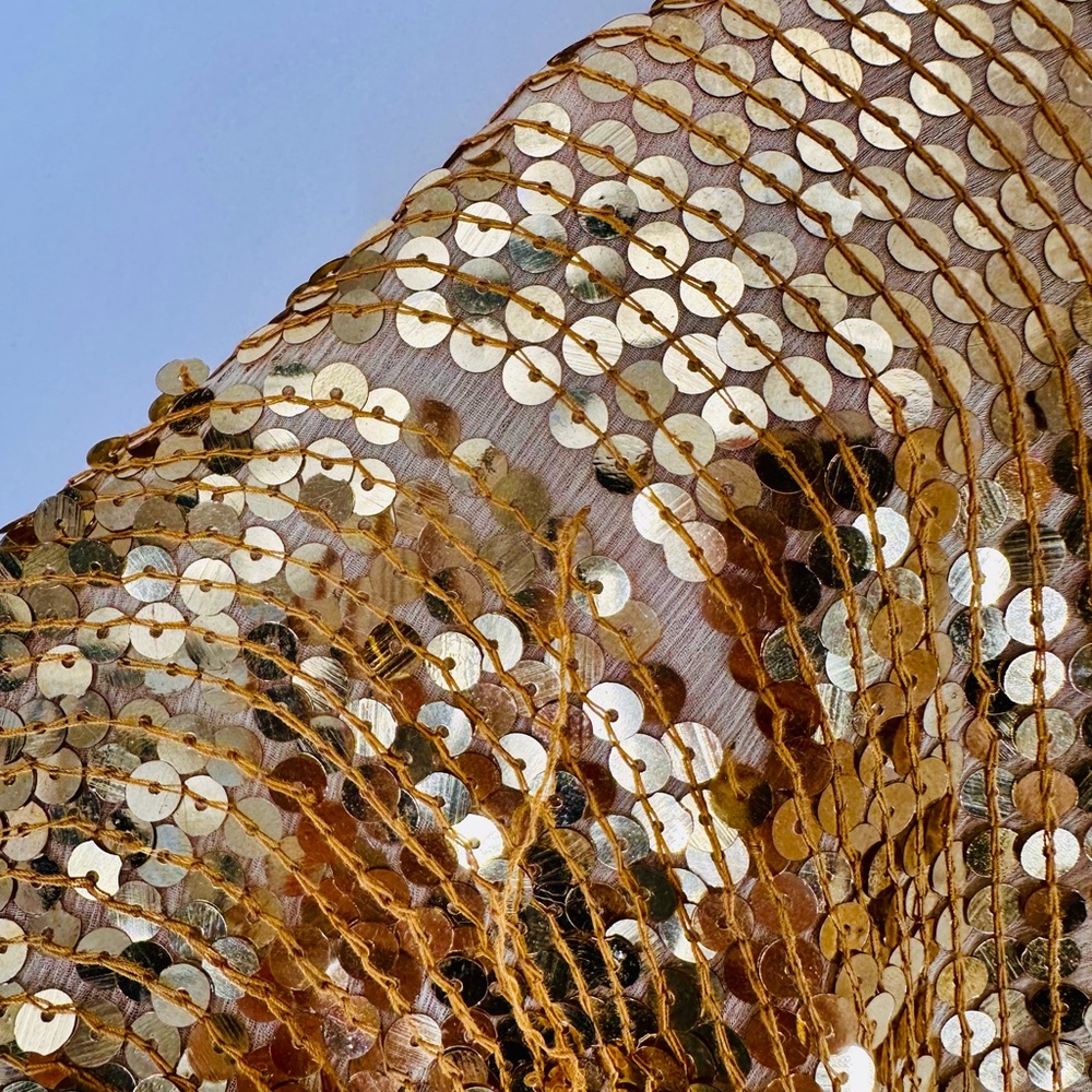 Vintage Gold Rina Z Sequin Top Medium - Picture 6 of 9